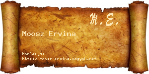 Moosz Ervina névjegykártya